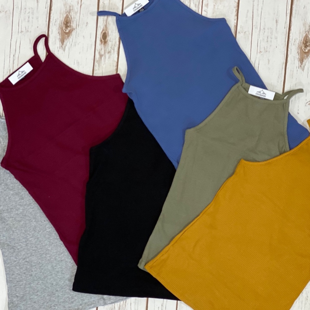 4 for $24 NEW Ribbed Halter Tank Tops